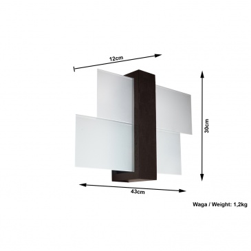 Kinkiet 43x30cm Sollux Lighting Feniks 1 wenge