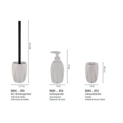 Kleine wolke trevi szczotka toaletowa ze stojakiem chłodny beż kamionka soft touch