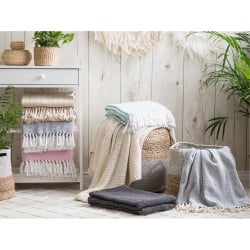 Koc beżowy 130 x 180 cm  ASAKA