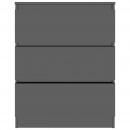 Komoda, czarna na wysoki połysk, 60 x 35 x 76 cm, płyta wiórowa