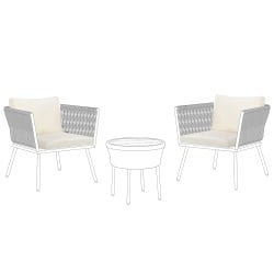 Komplet poszewek na poduchy ogrodowe GARGANO Jasnobeżowy