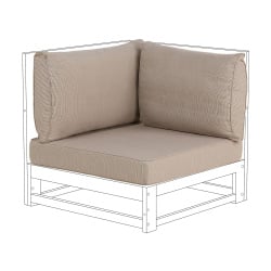 Komplet poszewek na poduchy ogrodowe TIMOR Beżowoszary