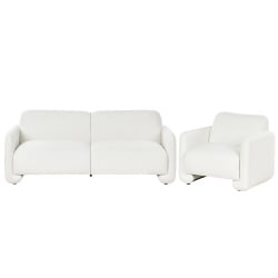 Komplet wypoczynkowy SALAND  Biały dla 4 osób