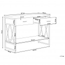 Konsola 2 szuflady ciemne drewno z czarnym AYDEN