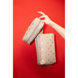 Kosmetyczka multicase, metallic dots coffee