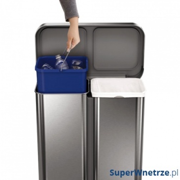 Kosz na śmieci 58 l pedałowy LINER POCKET RECYCLER Simple Human stal FPP