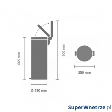 Kosz pedałowy wolnoopadająca pokrywa 20l Slimline stal polerowana - Brabantia