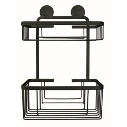 Kosz Podwójny prostokątny czarny bez wiercenia Kleine Wolke Rocco 