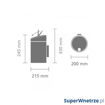 Kosz do łazienki 5l  Brabantia Slide Bin platynowy