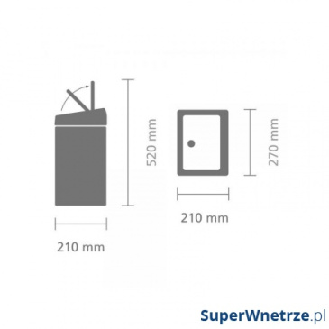 Kosz Touch Bin prostokątny 10L Brabantia srebrny