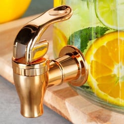 Kranik do słoja na napoje miedziany
