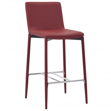 Krzesła barowe 2 szt. kolor czerwonego wina sztuczna skóra