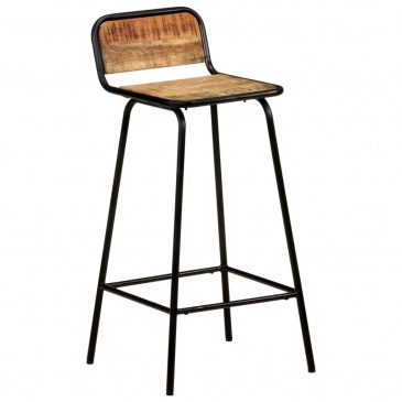 Krzesła barowe, 2 szt., lite drewno mango