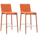 Krzesła barowe 2 szt. pomarańczowe sztuczna skóra