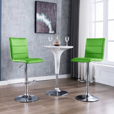 Krzesła barowe, 2 szt., zielone, sztuczna skóra