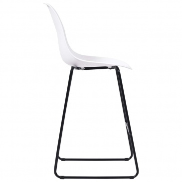 Krzesła barowe 4 szt. białe plastik
