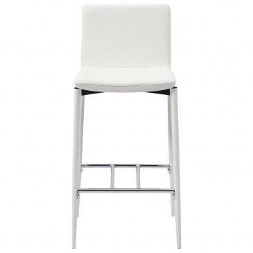 Krzesła barowe 4 szt. białe sztuczna skóra