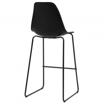 Krzesła barowe 4 szt. czarne plastik