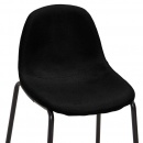 Krzesła barowe 4 szt. czarne tapicerowane tkaniną