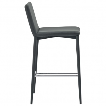 Krzesła barowe 4 szt. szare sztuczna skóra