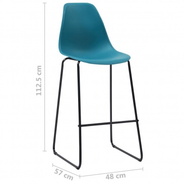 Krzesła barowe 4 szt. turkusowe plastik