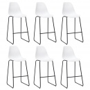 Krzesła barowe 6 szt białe plastik