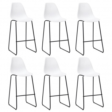 Krzesła barowe 6 szt białe plastik