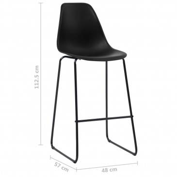 Krzesła barowe 6 szt czarne plastik