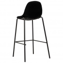 Krzesła barowe 6 szt. czarne tapicerowane tkaniną
