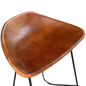 Krzesła barowe 6 szt. prawdziwa skóra brązowe