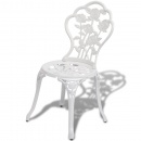 Krzesła ogrodowe bistro 2 szt. odlewane aluminium białe
