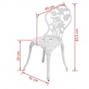 Krzesła ogrodowe bistro 2 szt. odlewane aluminium białe