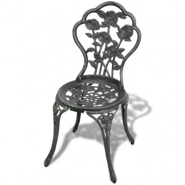 Krzesła ogrodowe bistro 2 szt. odlewane aluminium zielone
