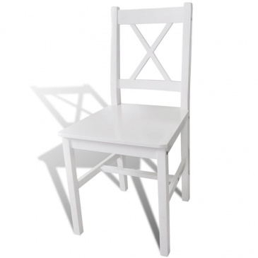 Krzesła do kuchni 2 szt. drewniane białe