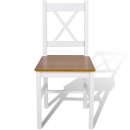 Krzesła do kuchni 2 szt. drewniane kolor biały i naturalny