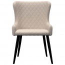 Krzesła do salonu 2 szt. kremowe tapicerowane tkaniną