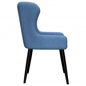 Krzesła do salonu 2 szt. niebieskie tapicerowane tkaniną