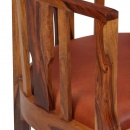 Krzesła do kuchni 2 szt. prawdziwa skóra i drewno sheesham