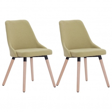 Krzesła do jadalni 2 szt. zielone tapicerowane tkaniną