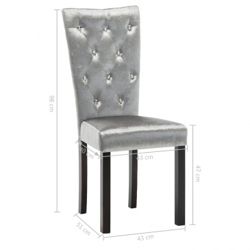 Krzesła do jadalni 4 szt. aksamitne srebrne