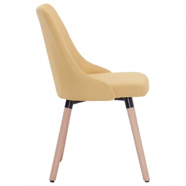 Krzesła do jadalni 4 szt. żółte tapicerowane tkaniną