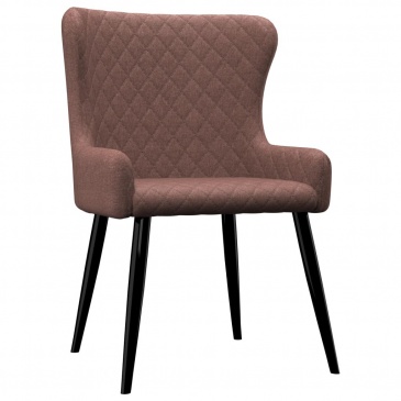 Krzesła do salonu 6 szt. brązowe tapicerowane tkaniną