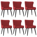Krzesła do salonu 6 szt. burgundowe tapicerowane tkaniną