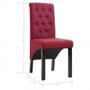 Krzesła do jadalni 6 szt. czerwone wino tapicerowane tkaniną