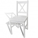 Krzesła do jadalni 6 szt. drewniane białe