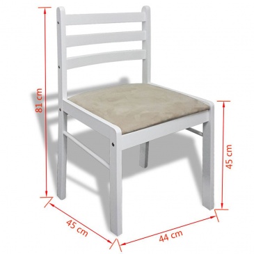 Krzesła do kuchni 6 szt. drewniane kwadratowe białe
