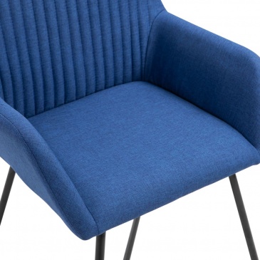 Krzesła do salonu 6 szt. niebieskie tapicerowane tkaniną