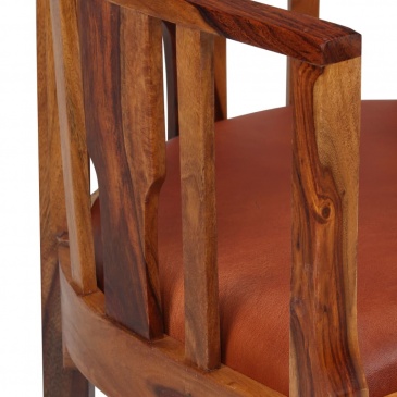 Krzesła do kuchni 6 szt. prawdziwa skóra i drewno sheesham