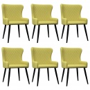Krzesła do salonu 6 szt. zielone tapicerowane tkaniną