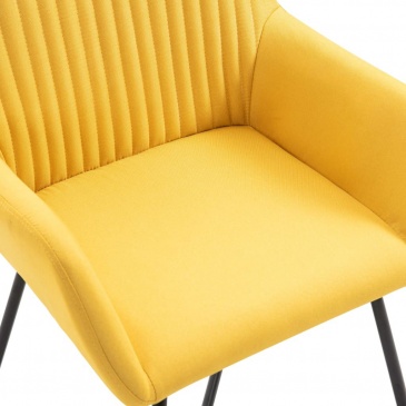 Krzesła do salonu 6 szt. żółte tapicerowane tkaniną